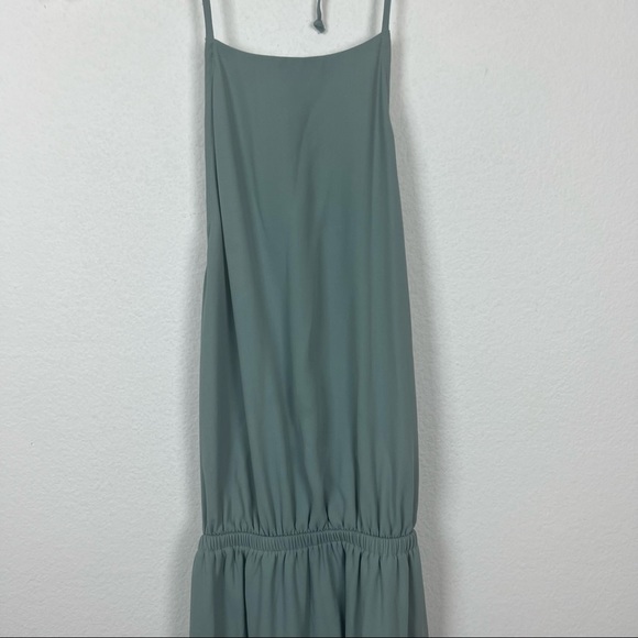 Show Me Your Mumu Heather Halter maxi dress blue silver sage crisp Bridesmaid XS - Picture 4 of 10
